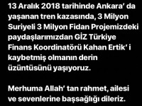 TREN KAZASI BAŞSAĞLIĞI MESAJI